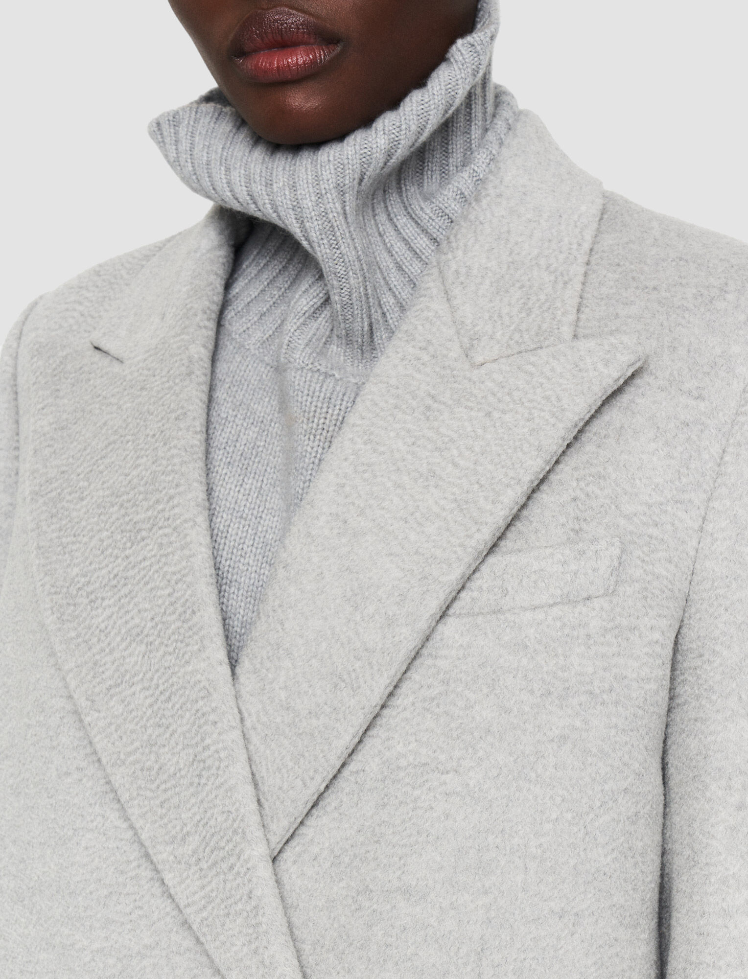 Joseph, Watermark Wool Jonas Coat, in Light Grey Melange